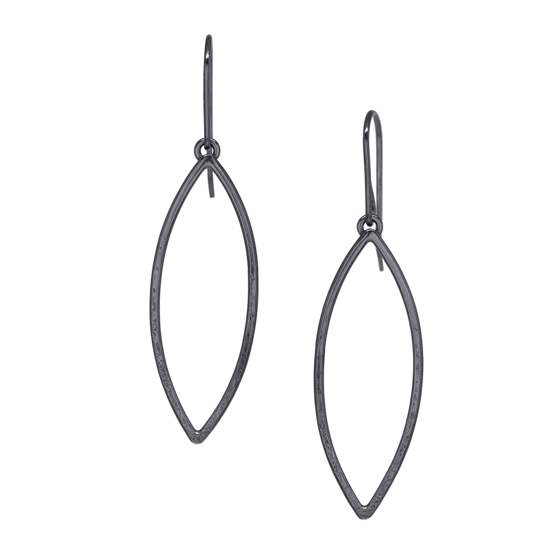 Leaf Earrings - Dark Sterling