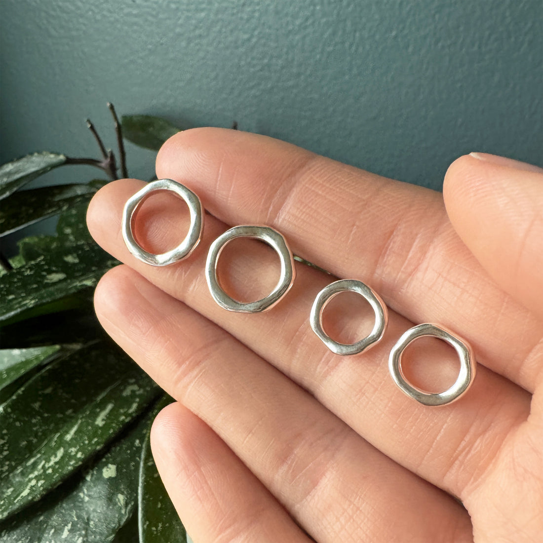 Tidal Circle Studs - Bright Sterling Silver