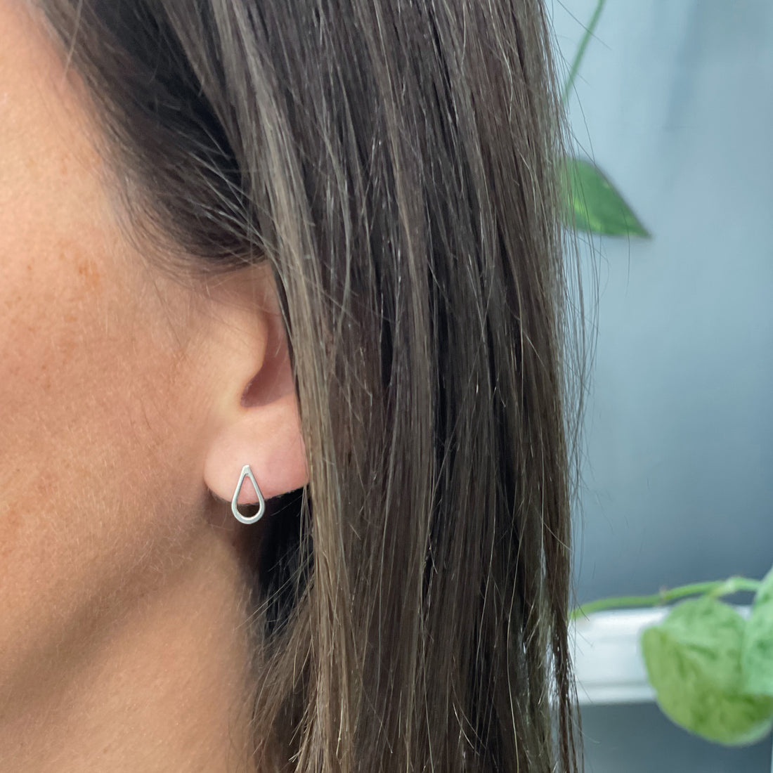 Teardrop Studs - Mini - Bright Sterling