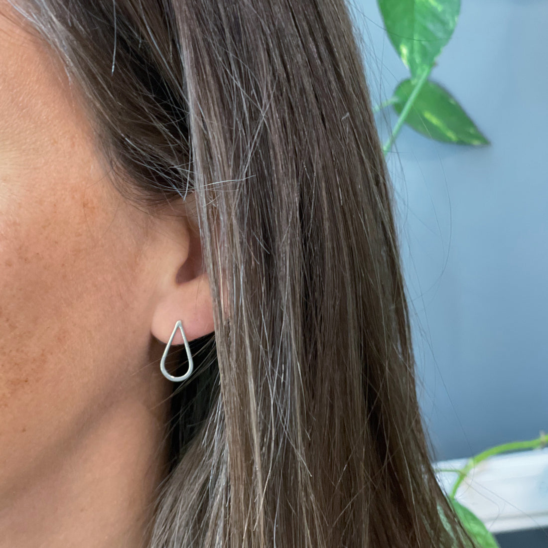 Teardrop Studs - Bright Sterling