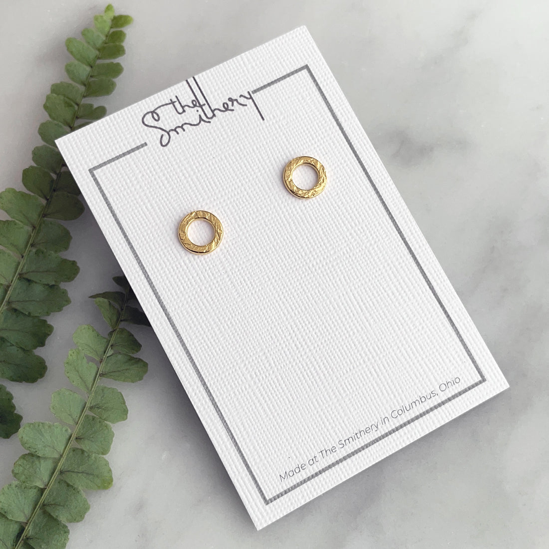 Terrain Circle Studs - Vermeil