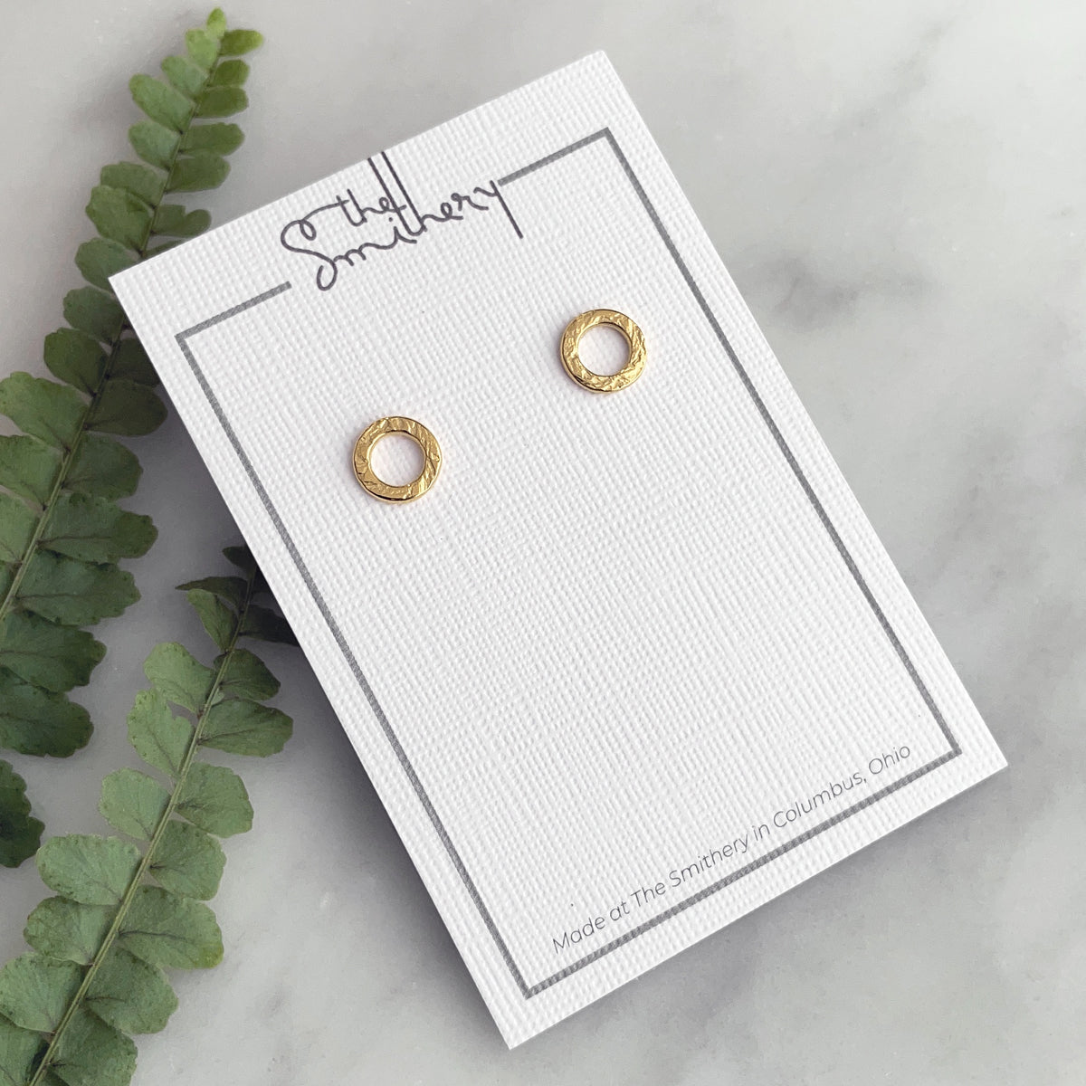 Terrain Circle Studs - Vermeil