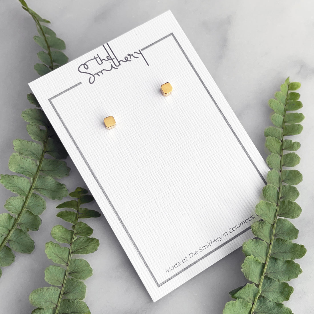 Tiny Cube Studs - Vermeil
