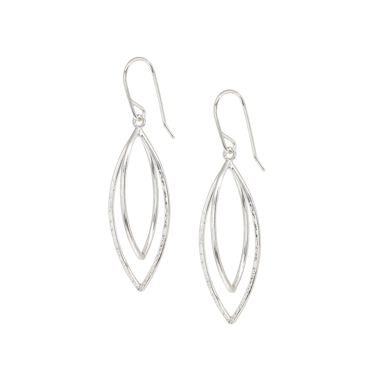 Leaf Pod Earrings - Bright Sterling