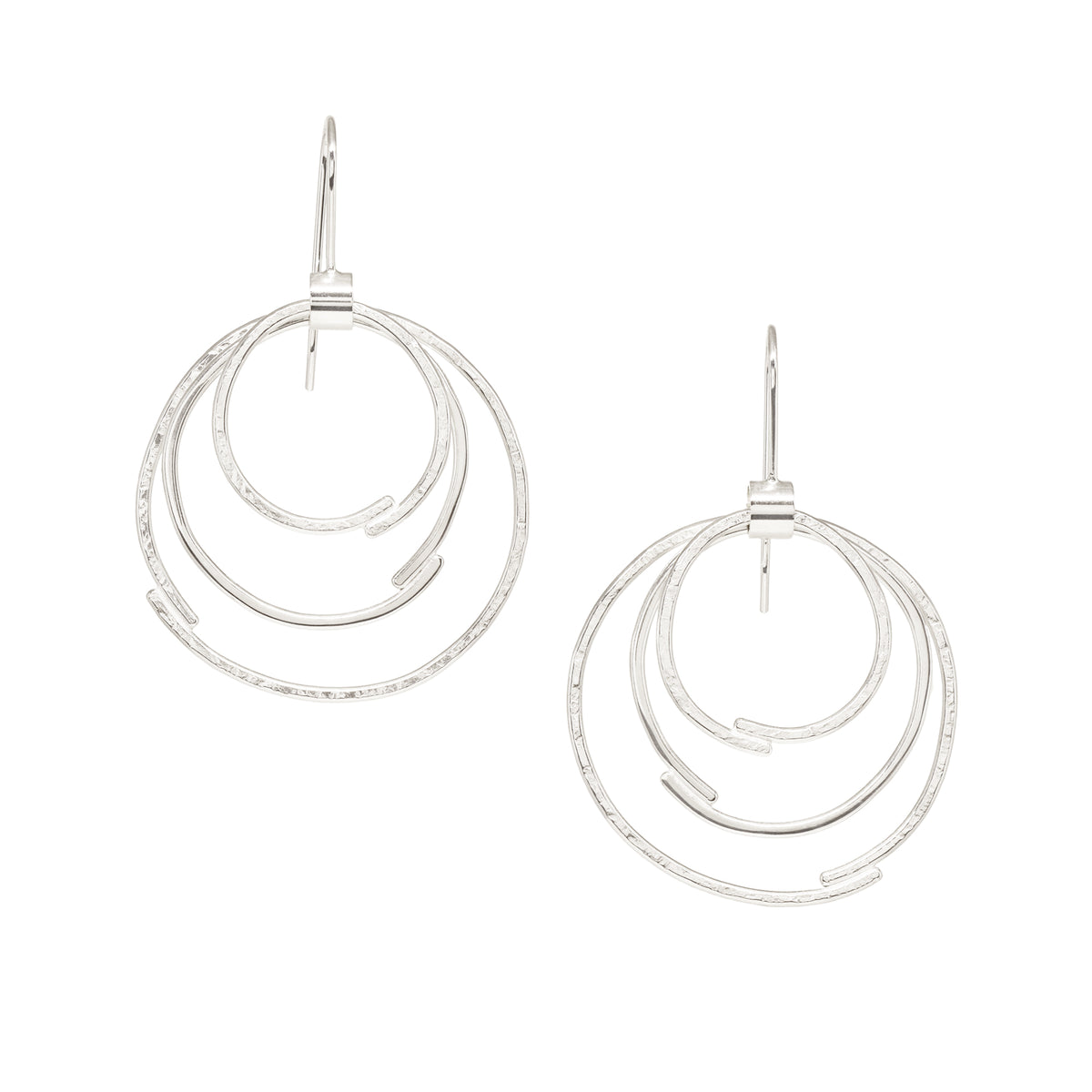 Sketch Triple Link Earrings - Bright Sterling