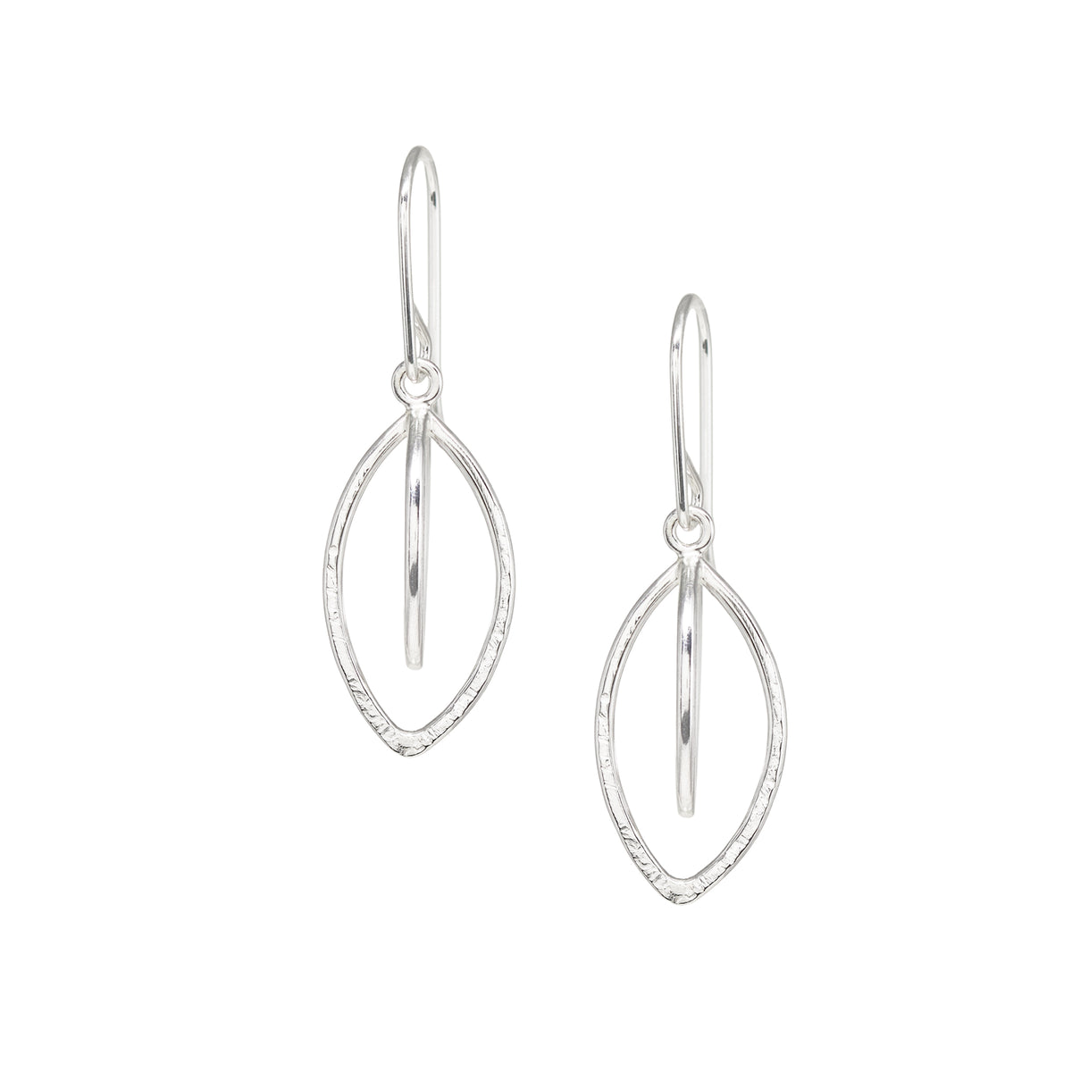 Leaf Pod Earrings - Small - Bright Sterling