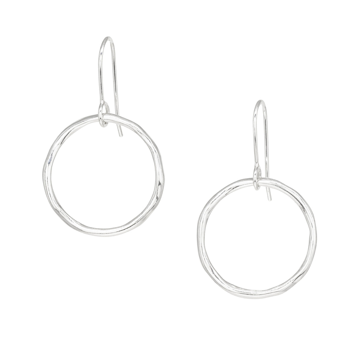 Tidal Circle Earrings - Bright Sterling Silver