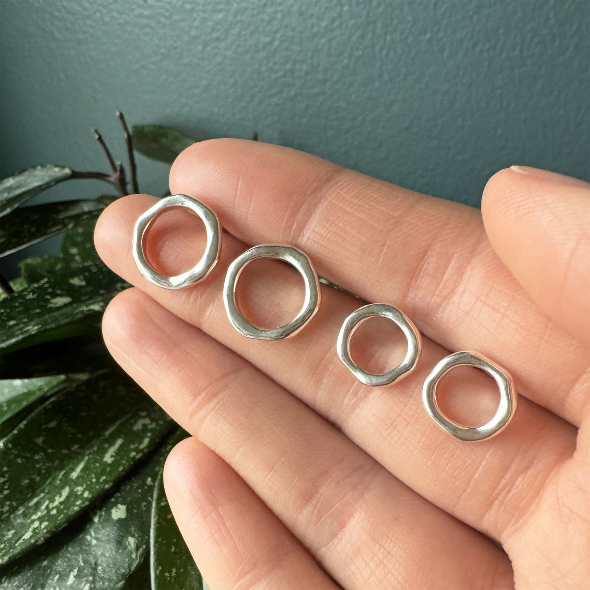 Tidal Circle Studs - Bright Sterling Silver