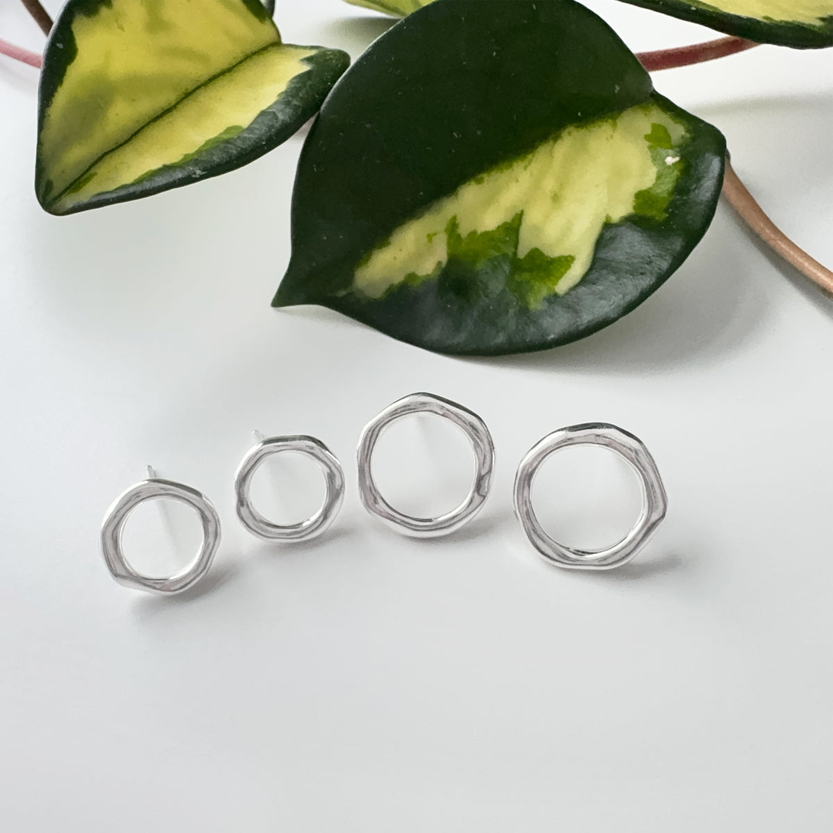 Tidal Circle Studs - Bright Sterling Silver
