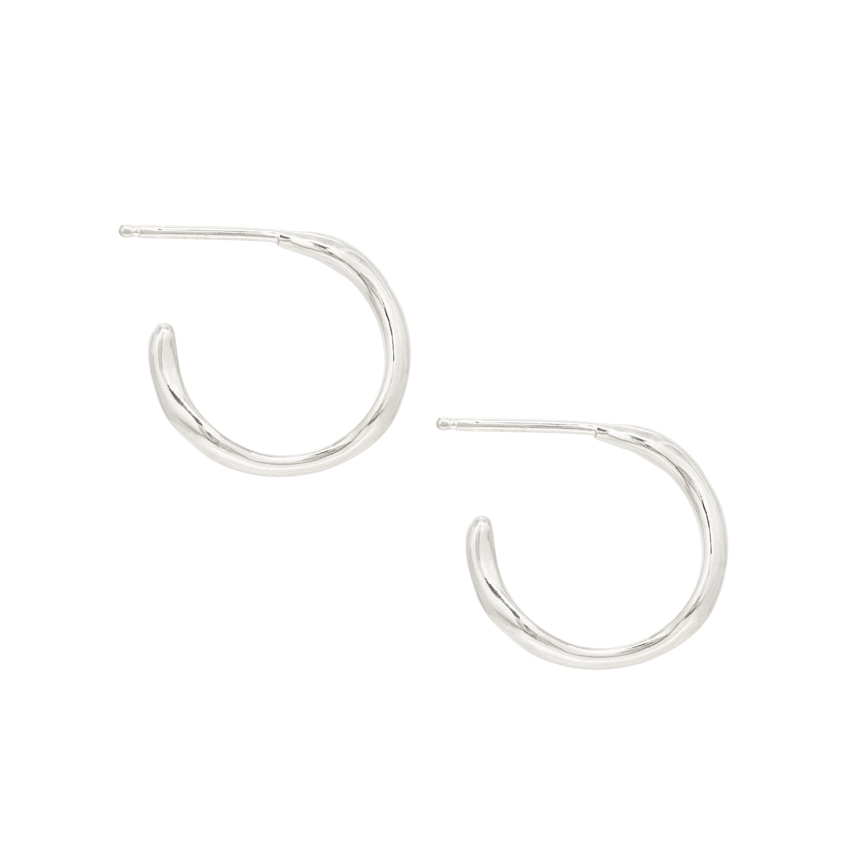 Tidal Hoop Earrings - Bright Sterling Silver