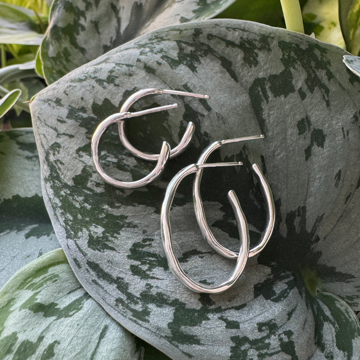 Tidal Hoop Earrings - Bright Sterling Silver