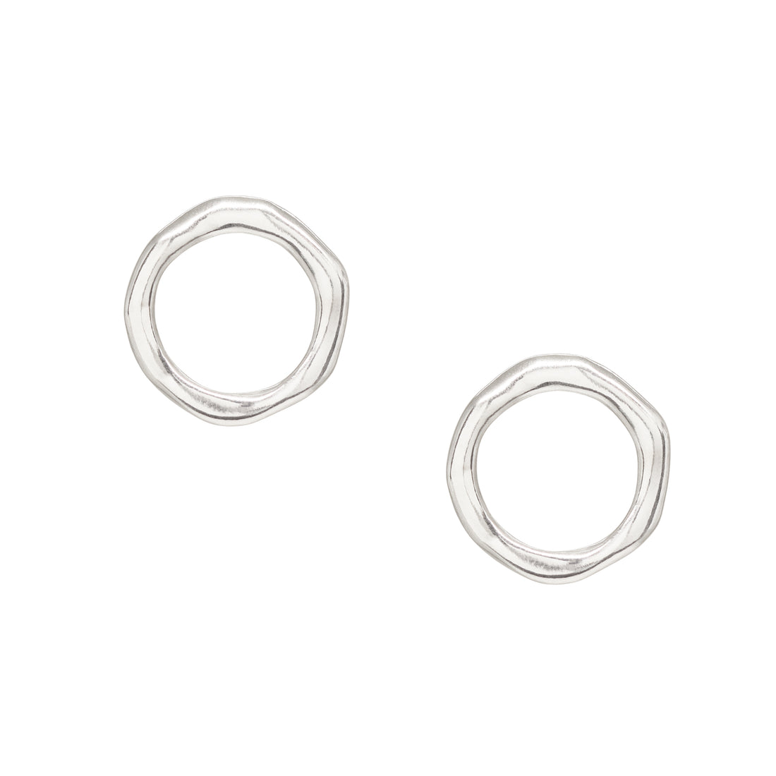 Tidal Circle Studs - Bright Sterling Silver