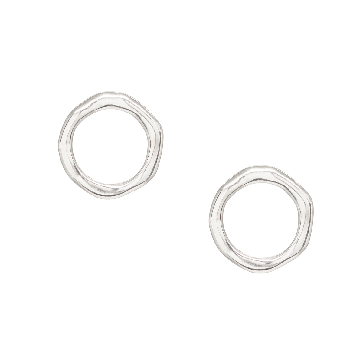 Tidal Circle Studs - Bright Sterling Silver