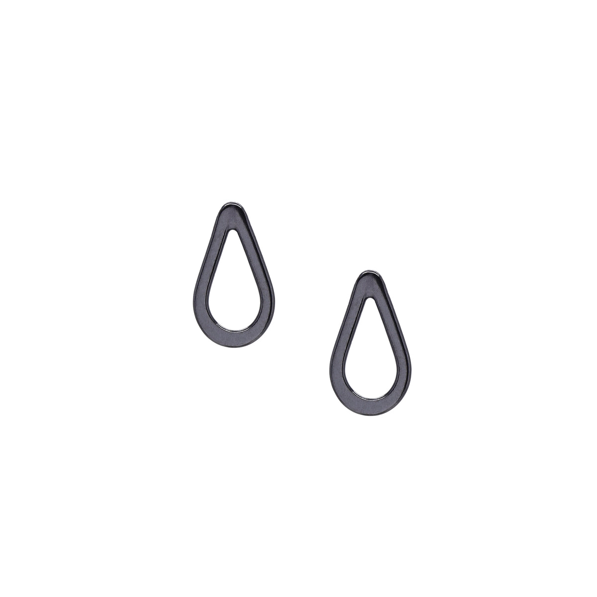 Teardrop Studs - Mini - Dark Sterling