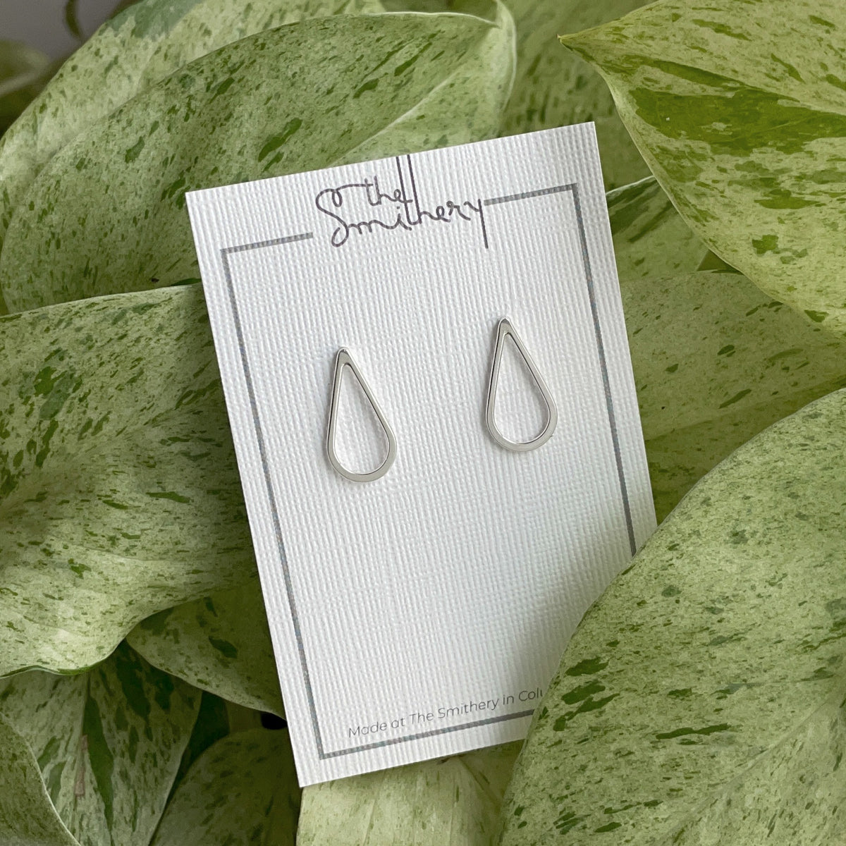 Teardrop Studs -  Bright Sterling