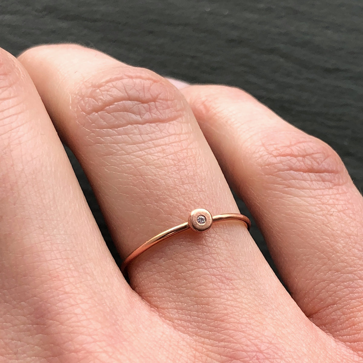Starlight Ring Tiny - 14K Rose Gold &amp; Diamond